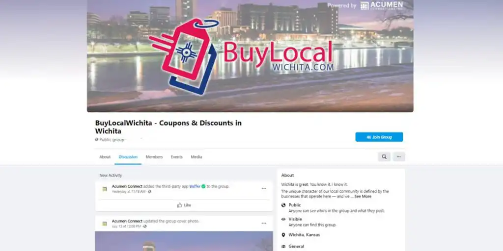 Buy Local Wichita Facebook page screenshot