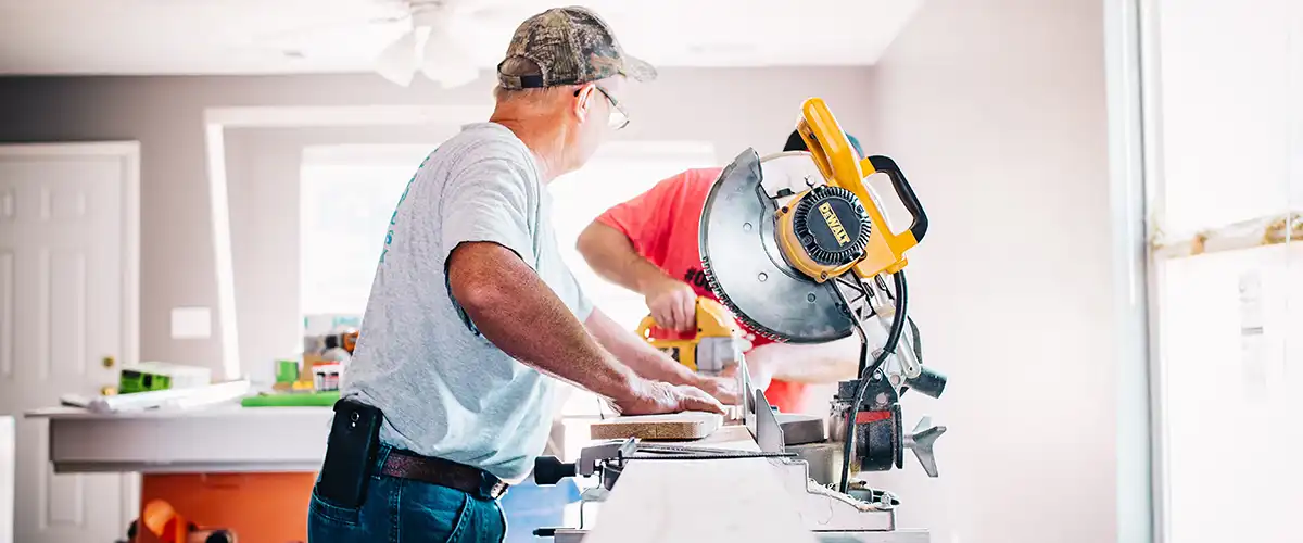 Two men working on a home improvement project