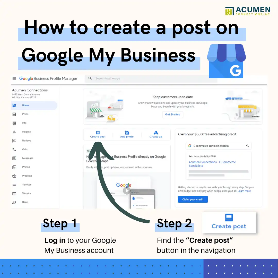 Steps on how to post to google my business 1