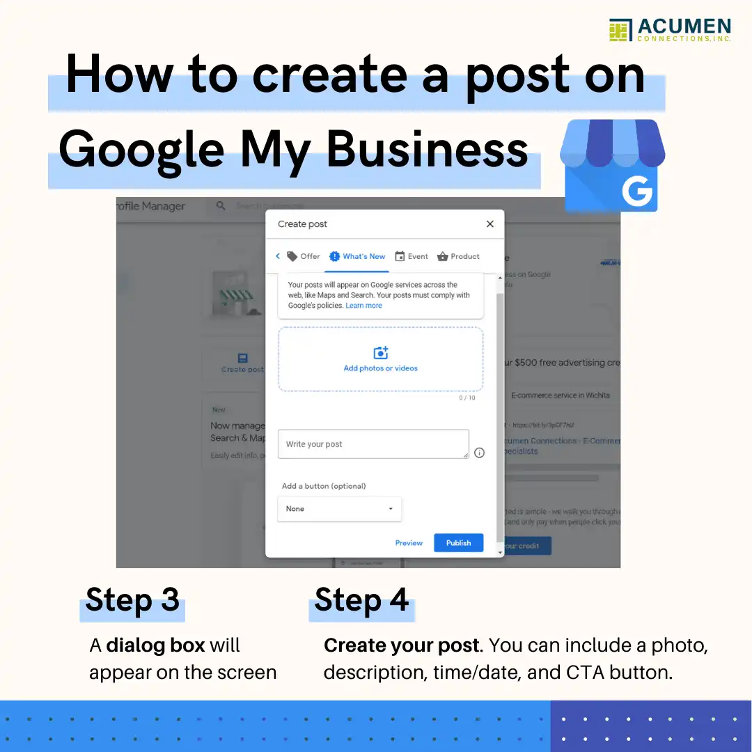 Steps on how to post to google my business 2