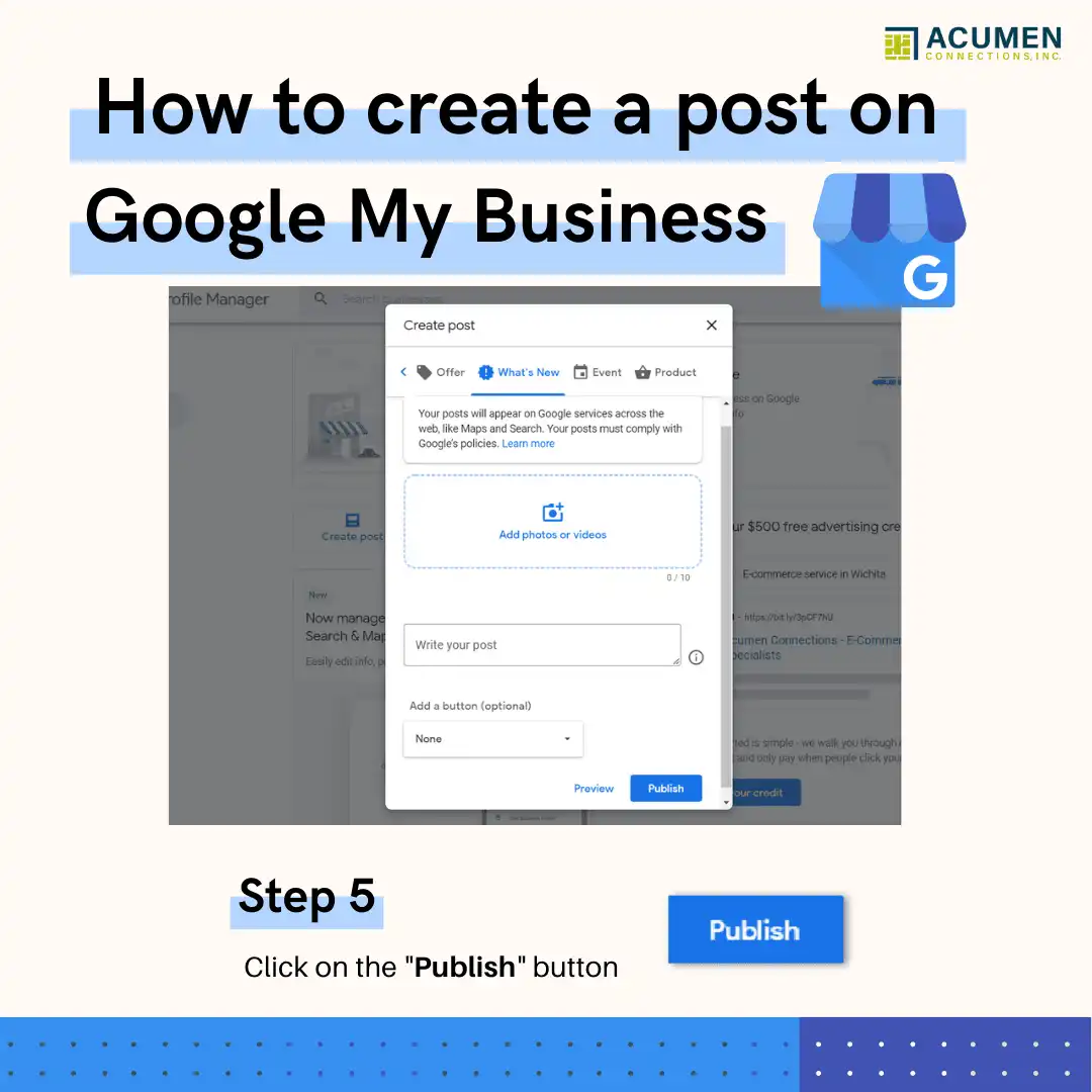 Steps on how to post to google my business 3