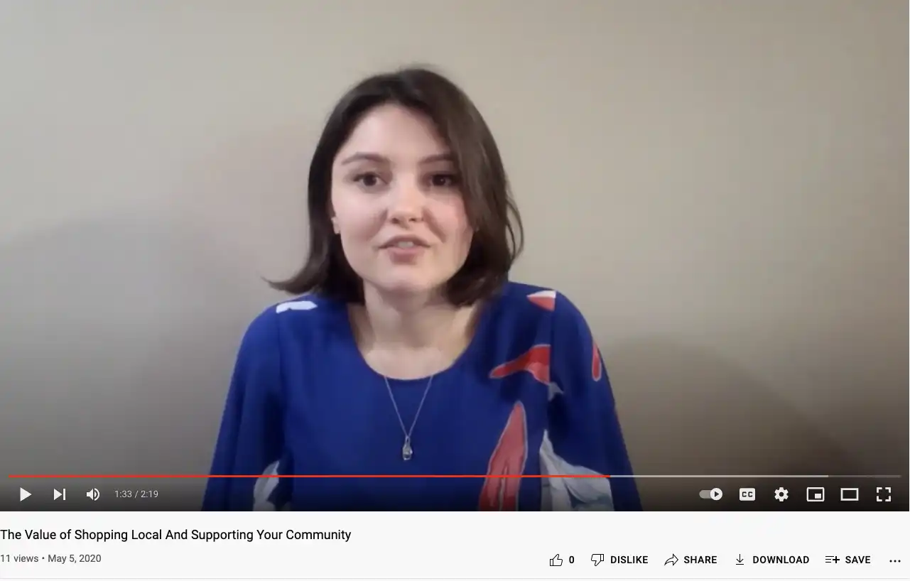 The value of shopping local and supporting your community video featuring Renee