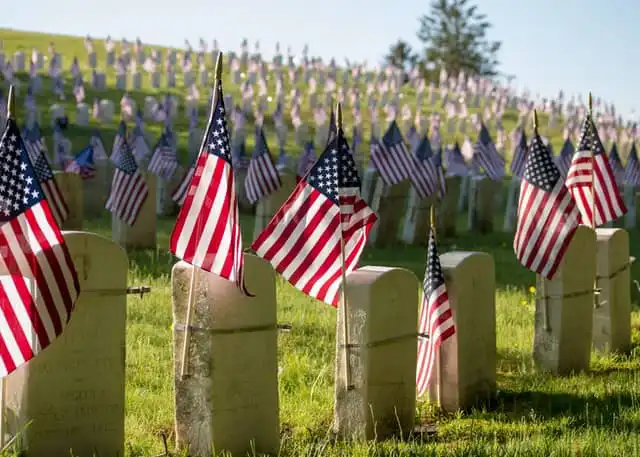 Memorial Day cemetery flags 