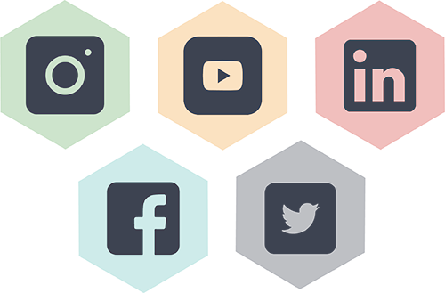 group of social media buttons