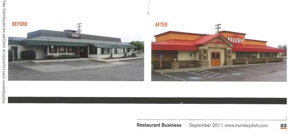 before and after sizzler branding