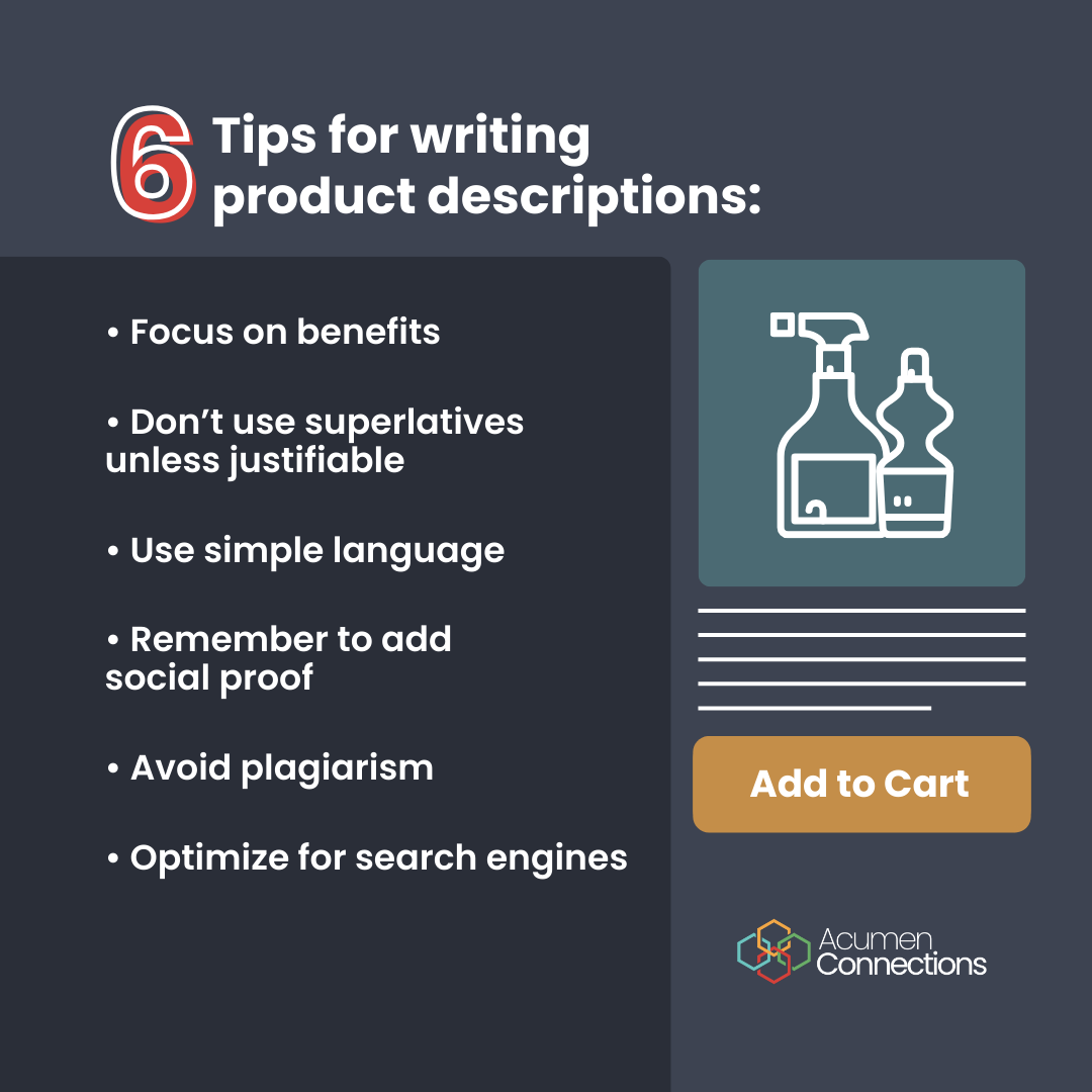 Product Writing Example Writing an Effective Product Description - Acumen Connections